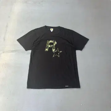 00s Rockstar 카모플라쥬 로고 우라하라 반팔 티셔츠 남성용