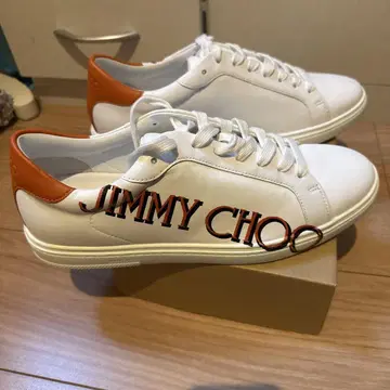 JIMMY CHOO 화이트 오렌지 스니커즈