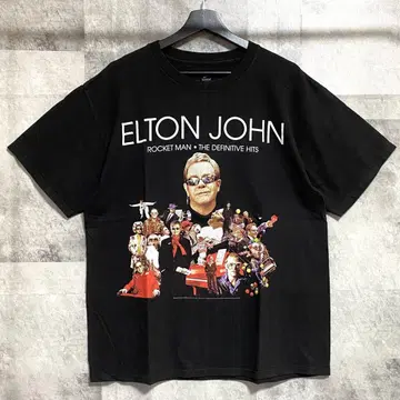 ELTON JON 엘튼 존 티셔츠 L 블랙 ROKET MAN