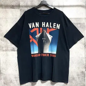 VAN HALEN 밴 헤일런 티셔츠 XL 네이비 밴딩 티셔츠
