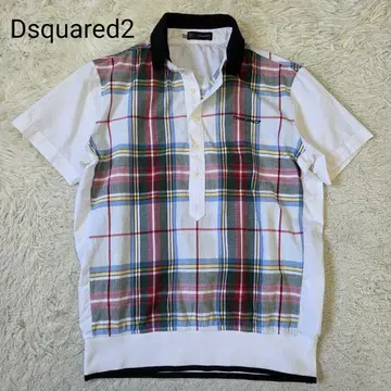 새상품급 Dsquared2 헨리넥 셔츠 체크 무늬 사이즈 L 이탈리아