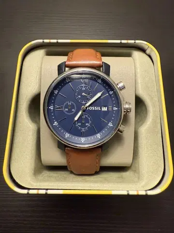 FOSSIL 크로노그래프 손목시계 네이비