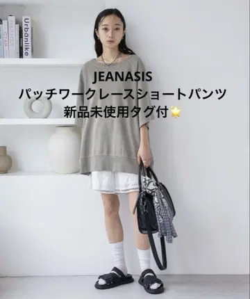 JEANASIS 패치워크 레이스 숏 팬츠 미사용 새상품 택 포함