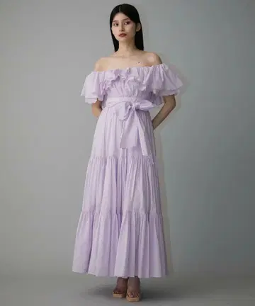 eimy istoire 오프숄더 프릴 맥시 원피스