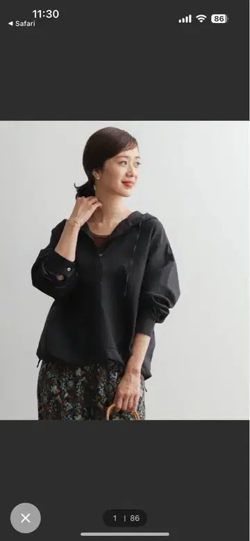 어반 리서치 도어스 코튼 라미 후드티 블랙 M