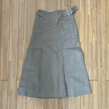 REDYAZEL 디키즈 베이지 비대칭 롱 스커트