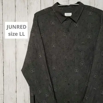 JUNRED 다마스크 무늬 긴팔 셔츠 LL 사이즈
