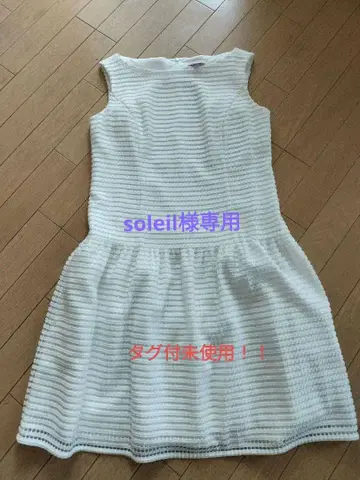 택 포함 미사용! TOCCA 화이트 슬리브리스 원피스