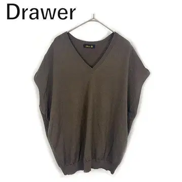 드로어 Drawer 프렌치 슬리브 니트 슬리브리스 브라운