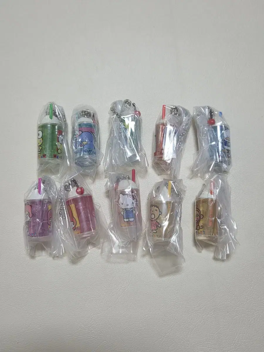 Sanrio Retro Glass Cream Soda Gacha full set. Kitty Gacha Keropi Gacha