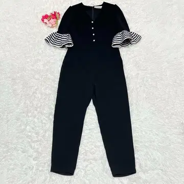 새상품급 보더스 앳 발코니 트윌 크로스 점프 수트 블랙 S
