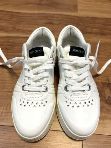 JIMMY CHOO 카프 가죽 스니커즈 36