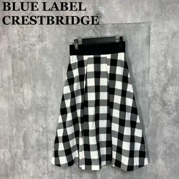 BLUE LABEL CRESTBRIDGE 체크 무늬 플레어 스커트 36