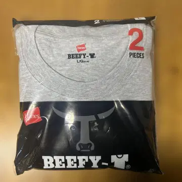 Hanes BEEFY-T 헤더 그레이 L 사이즈 티셔츠 2장 세트