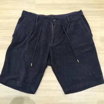 beams Brilla 다크 네이비(블랙?) 파일 원단 숏 팬츠