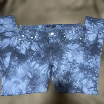 AZULbymoussy 다크 블루 타이다이 데님 팬츠 L