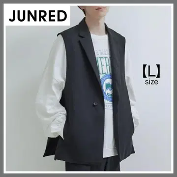 JUNRED 준레드 라이트 스루 사이드 슬릿 베스트 블랙 l 유니섹스