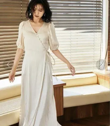 프레이 아이디 카슈쿨 새틴 롱 원피스 아이보리 1
