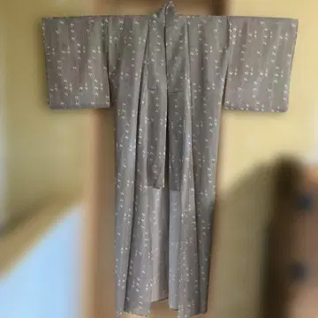 워셔블 기모노 명주 그레이에 핑크 고급 손바느질