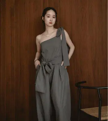 mideal 리본 디테일 콤비 네이비