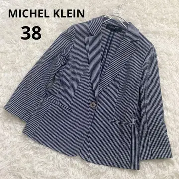 a39 MICHEL KLEIN 썸머 자켓 7부 소매 스트라이프 M