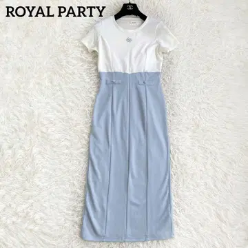 ROYAL PARTY 엠블럼 자수 컷 타이트 원피스