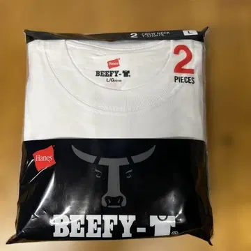 Hanes BEEFY-T 화이트 L 사이즈 2장 세트