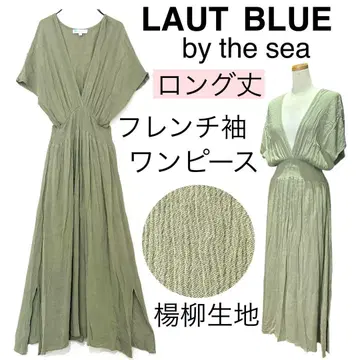 LAUT BLUE 라우트 블루/V넥 롱 원피스 시원한 정가 14000엔
