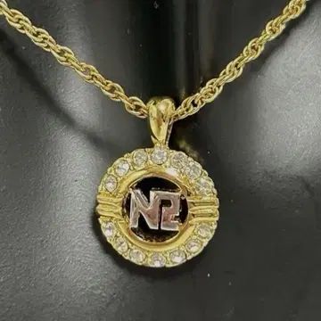 니나리치 NINA RICCI 골드 NR 로고 스톤 장식 목걸이