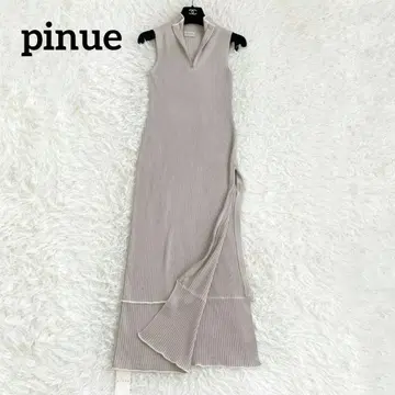 택 포함 미사용품 pinue 슬릿 니트 원피스 롱 원피스