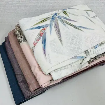 앤티크 기모노 순수 실크 5벌 묶음 판매 리메이크 재료 S-1055