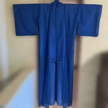 워셔블 기모노 밝은 블루 명주