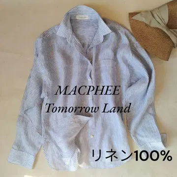 MACPHEE 맥피 투모로우랜드 스트라이프 린넨 100% 셔츠