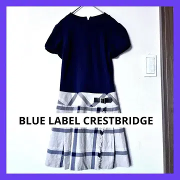 BLUE LABEL CRESTBRIDGE 퍼프 슬리브 원피스 네이비 S