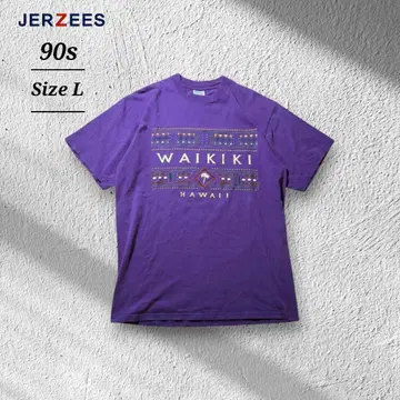 90s00sJERZEES 저지 티셔츠 하와이 와이키키 퍼플 유니섹스