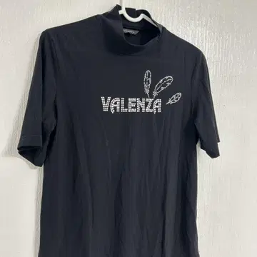 VALENZA 40 스톤 장식 블랙 스트레치 반팔