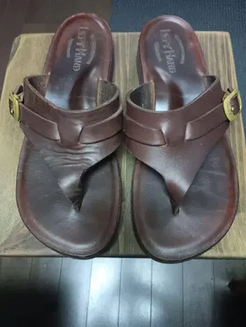 Left Hand 브라운 가죽 샌들 약 26cm