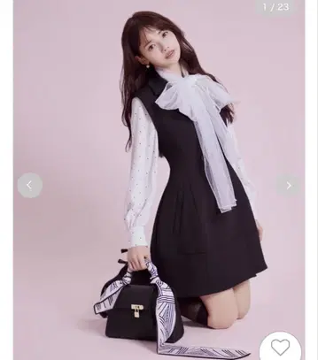 SNIDEL 네이비 컨스트럭트 미니 원피스