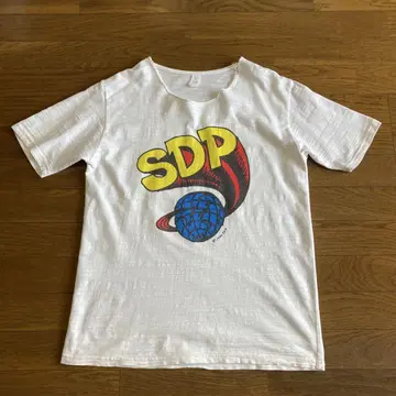 SDP 티셔츠 화이트 스차다라파 옷깃 컷오프 로고 힙합