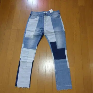 패치워크 디자인 스키니 데님