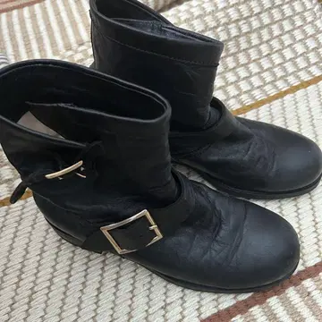 JIMMY CHOO 숏 엔지니어 부츠 블랙 사이즈 37 이탈리아제