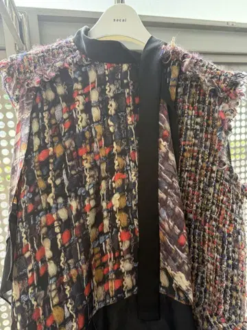 Sacai 슬리브리스 원피스 멀티 컬러