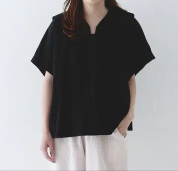코튼 린넨 마이크로 웨더 세일러 블라우스