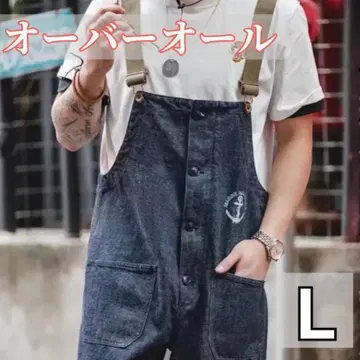 남성용 살로펫 오버롤 데님 올인원 청바지 L
