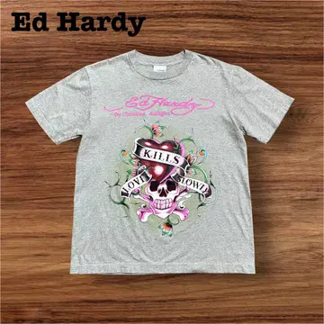Ed Hardy 에드하디 스컬 티셔츠 그레이 M