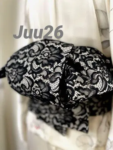 Jun-26 블랙 레이스 성인용 병아 오비 반폭 오비 병아 오비