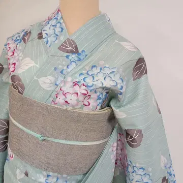 면 린넨 유카타 톨 사이즈 화장 70cm 수국