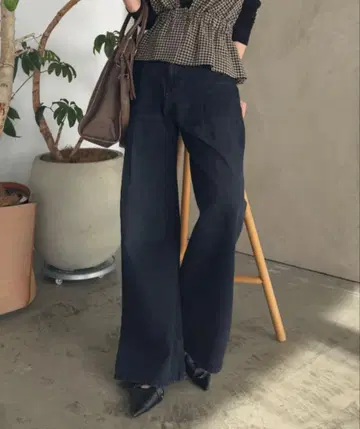 JEANASIS 컬러 턱 데님 와이드 팬츠 [미사용 새상품]