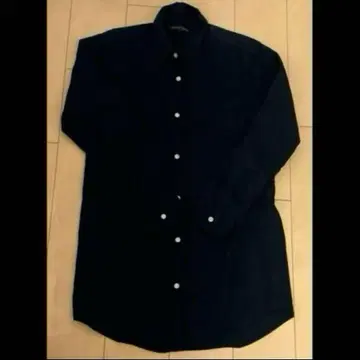 블랙 버튼 다운 긴팔 셔츠 agate label