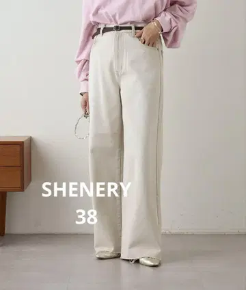 SHENERY 와이드 데님 팬츠 라이트 그레이